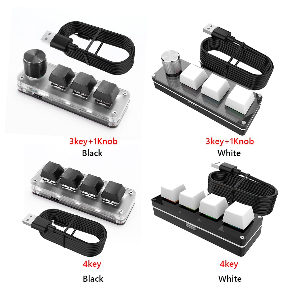Gaming Keyboard 1 Hand - 3 Key 1 Knob/4 Key One