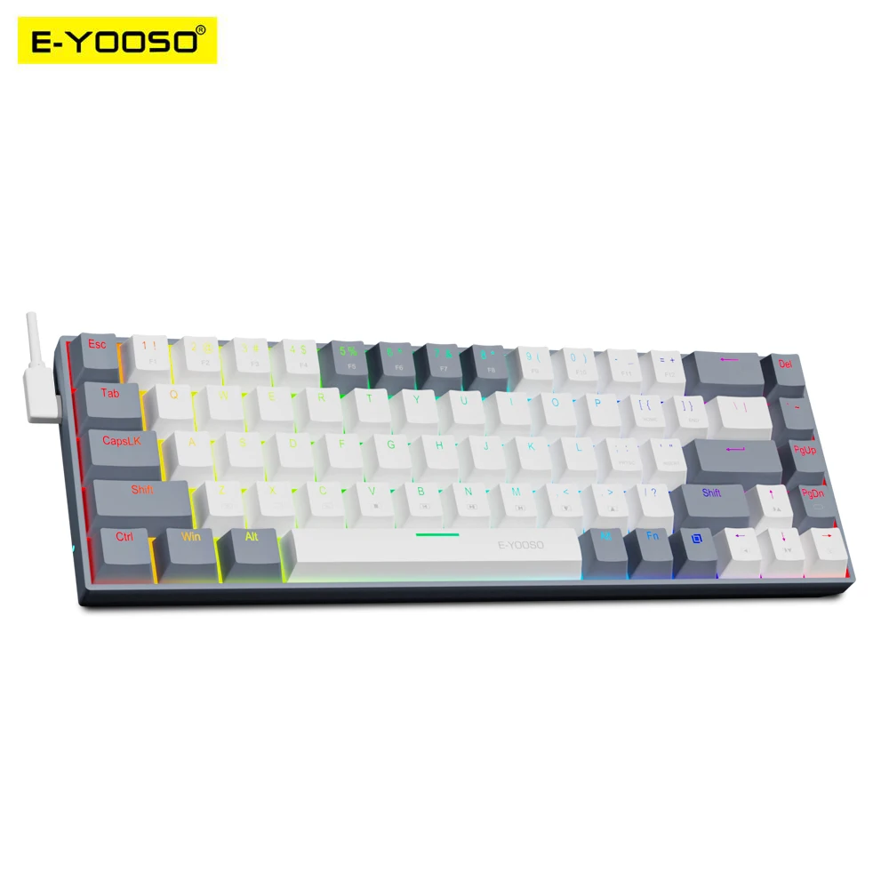 Gaming Keyboard Blue Switches - E-YOOSO Z686 RGB USB 60% Mini