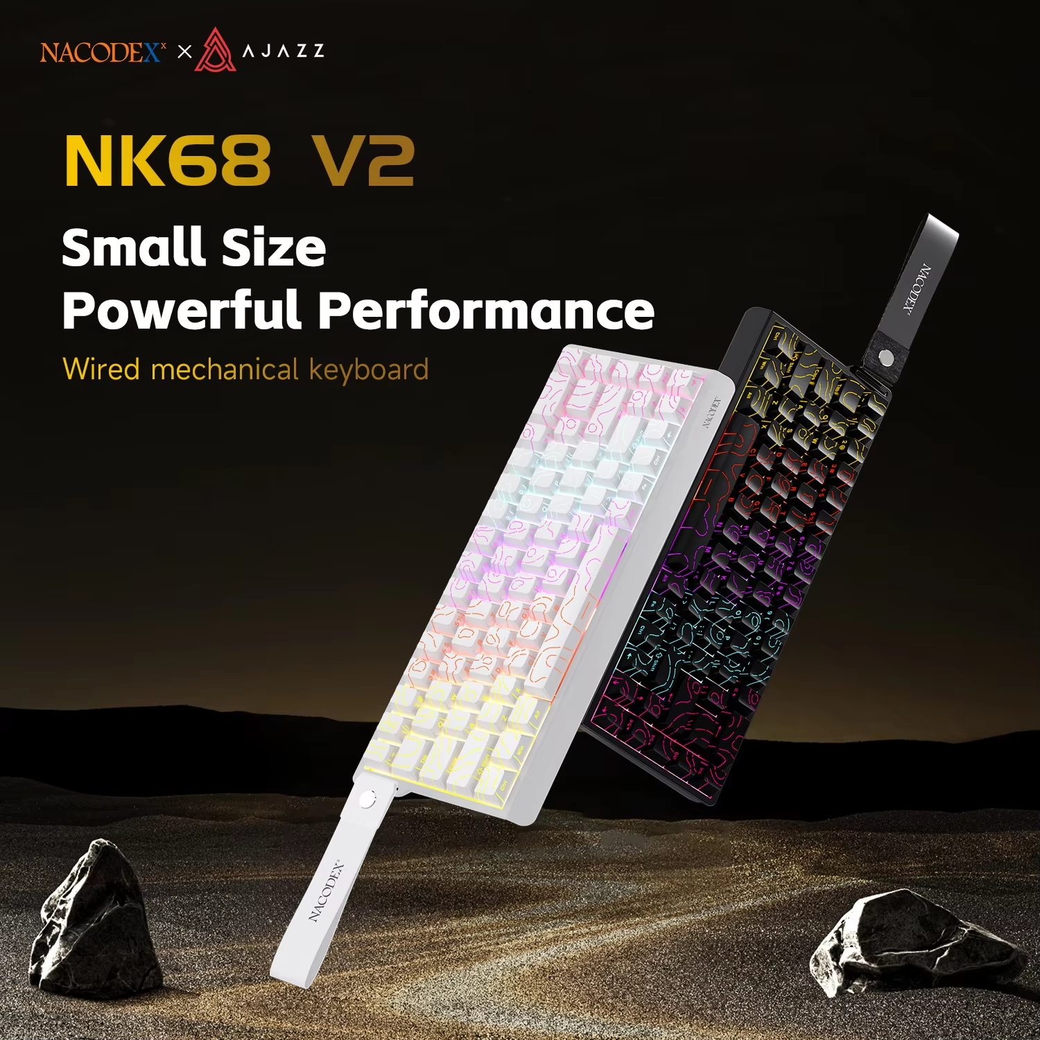 Gaming Keyboard Hot Swappable - AJAZZ NK68V2 Single-Mode Wired Mechanical Keyboard
