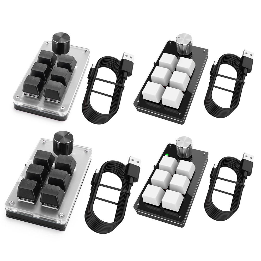 Gaming Keyboard 1 Hand - 6 Key 1 Knob One Handed
