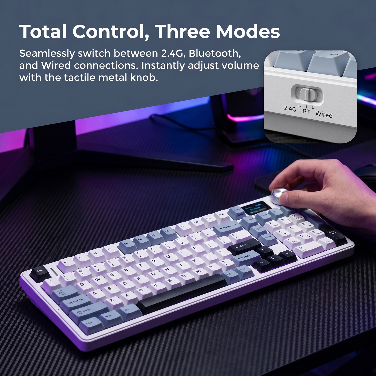 Gaming Keyboard Hot Swappable - New AULA F99 Max Gasket Mechanical