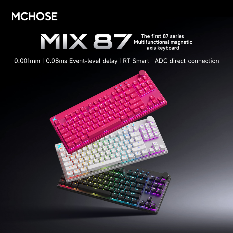 Gaming Keyboard Blue - Mchose Mix87 Magnetic Swtich Keyboard Wired