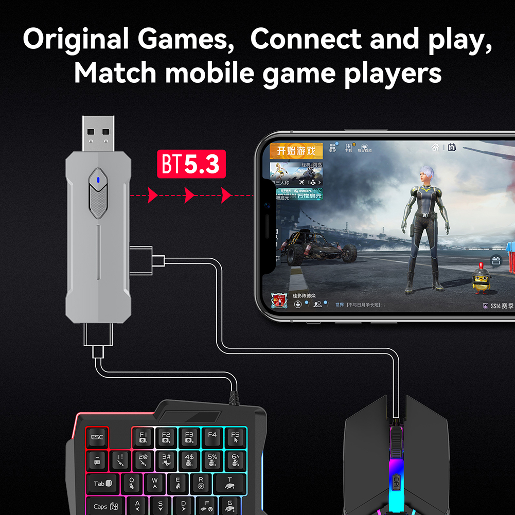 5 in 1 Mobile Game Converter K - Gaming Keyboard Mouse Set incelemesi ve fiyatı