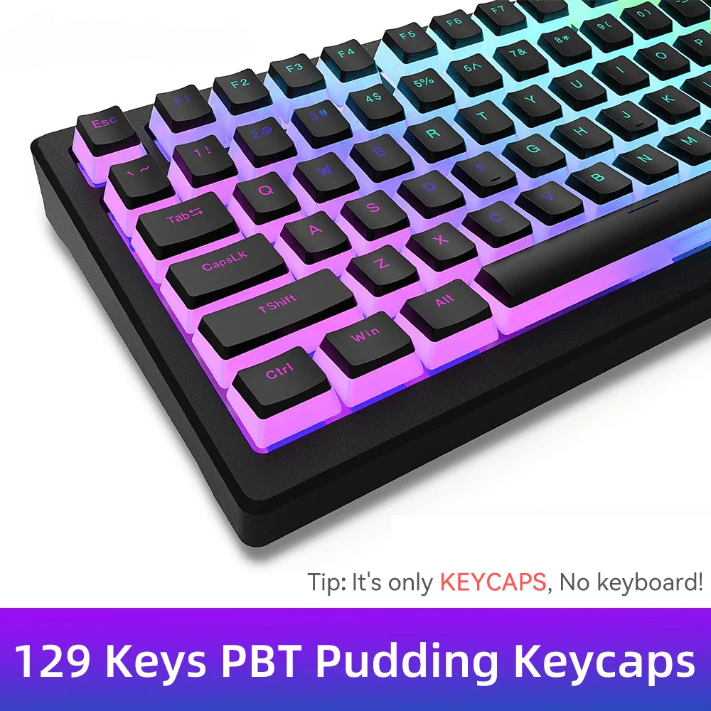 New Pudding PBT Keycaps 129 Ke - Gaming Keyboard Blue Switches incelemesi ve fiyatı