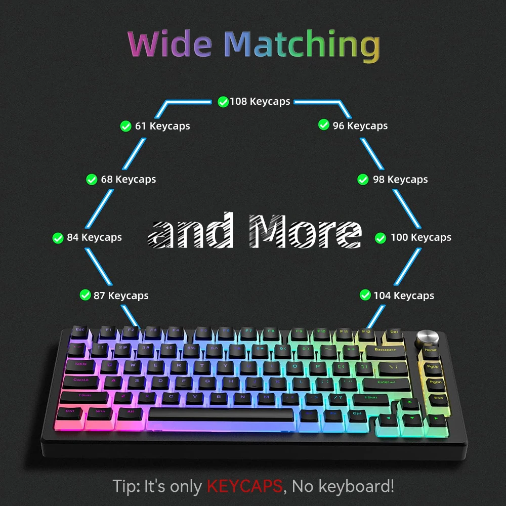 New Pudding PBT Keycaps 129 Ke - Gaming Keyboard Blue Switches incelemesi ve fiyatı