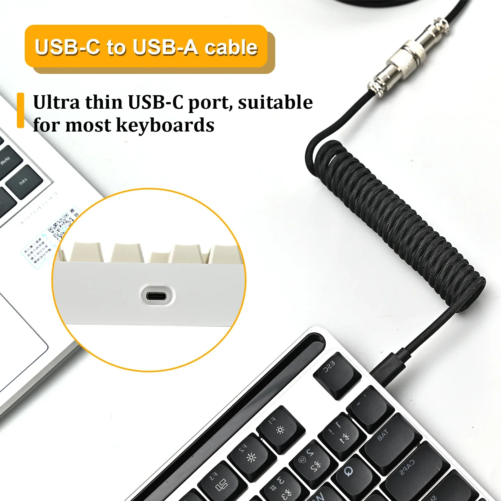 New Type C Coiled Cable USB Av - Gaming Keyboard Types incelemesi ve fiyatı