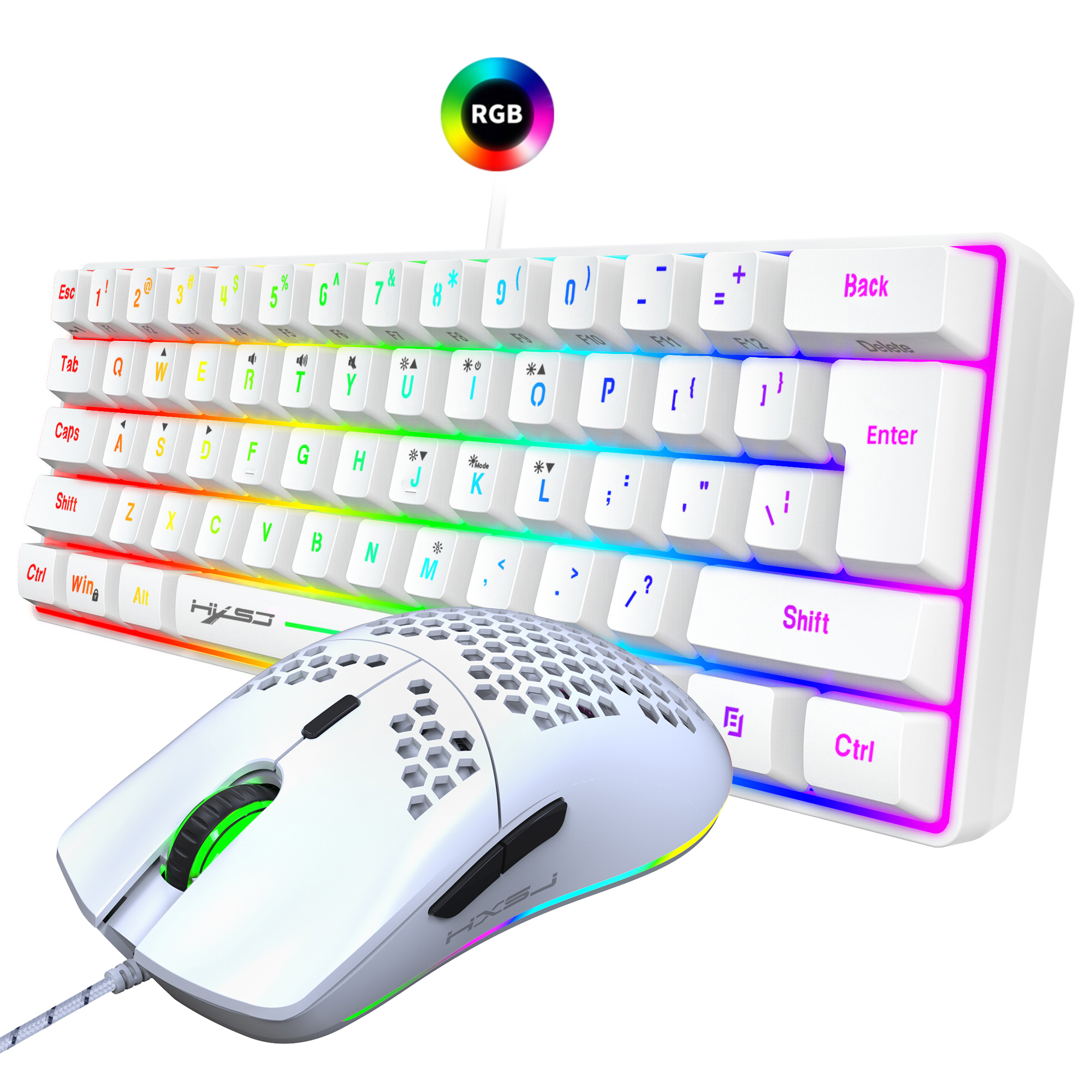 Hot selling HXSJ 61 keys V700  - Gaming Keyboard Mouse Combo incelemesi ve fiyatı