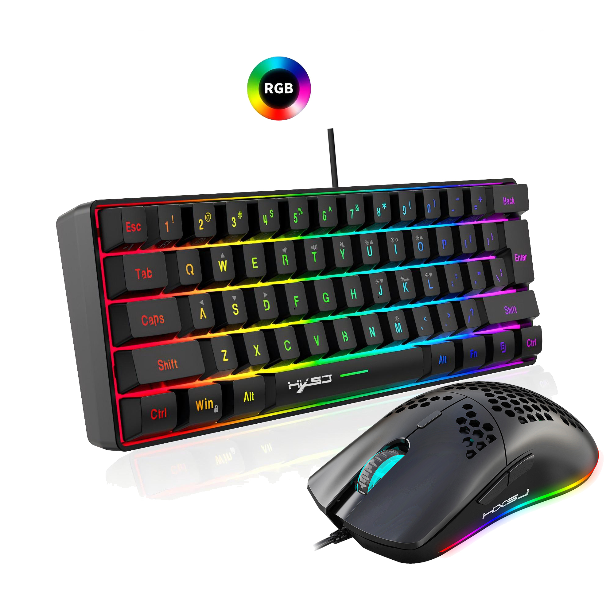 Hot selling HXSJ 61 keys V700  - Gaming Keyboard Mouse Combo incelemesi ve fiyatı