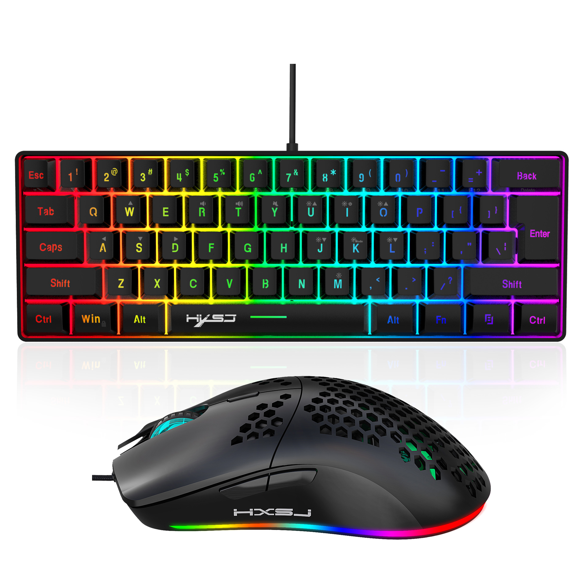 Hot selling HXSJ 61 keys V700  - Gaming Keyboard Mouse Combo incelemesi ve fiyatı