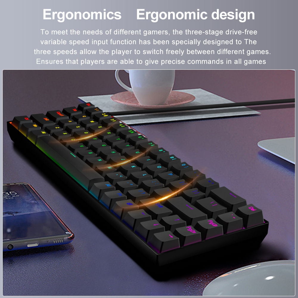 E-YOOSO Z686 RGB USB 60% Mini  - Gaming Keyboard Blue Switches incelemesi ve fiyatı