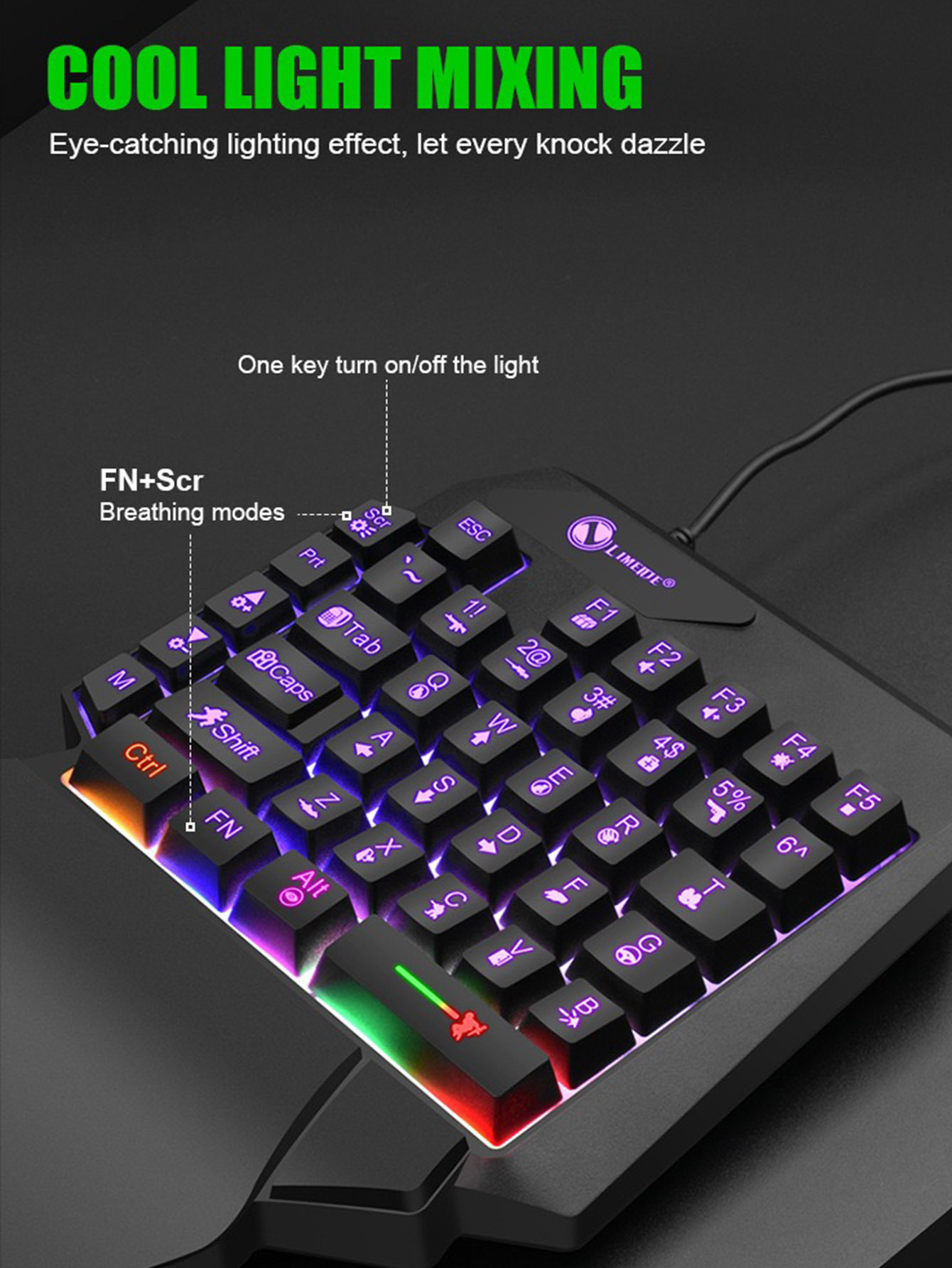 Mechanical one-handed light ga - Gaming Keyboard 1 Hand incelemesi ve fiyatı
