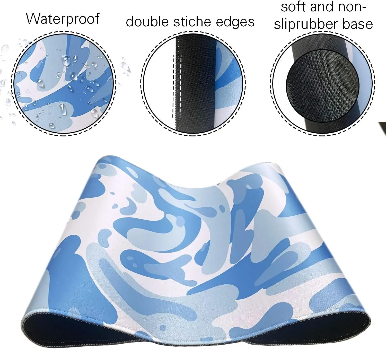 Light Blue Camo Swirl Pattern  - Gaming Keyboard Blue incelemesi ve fiyatı