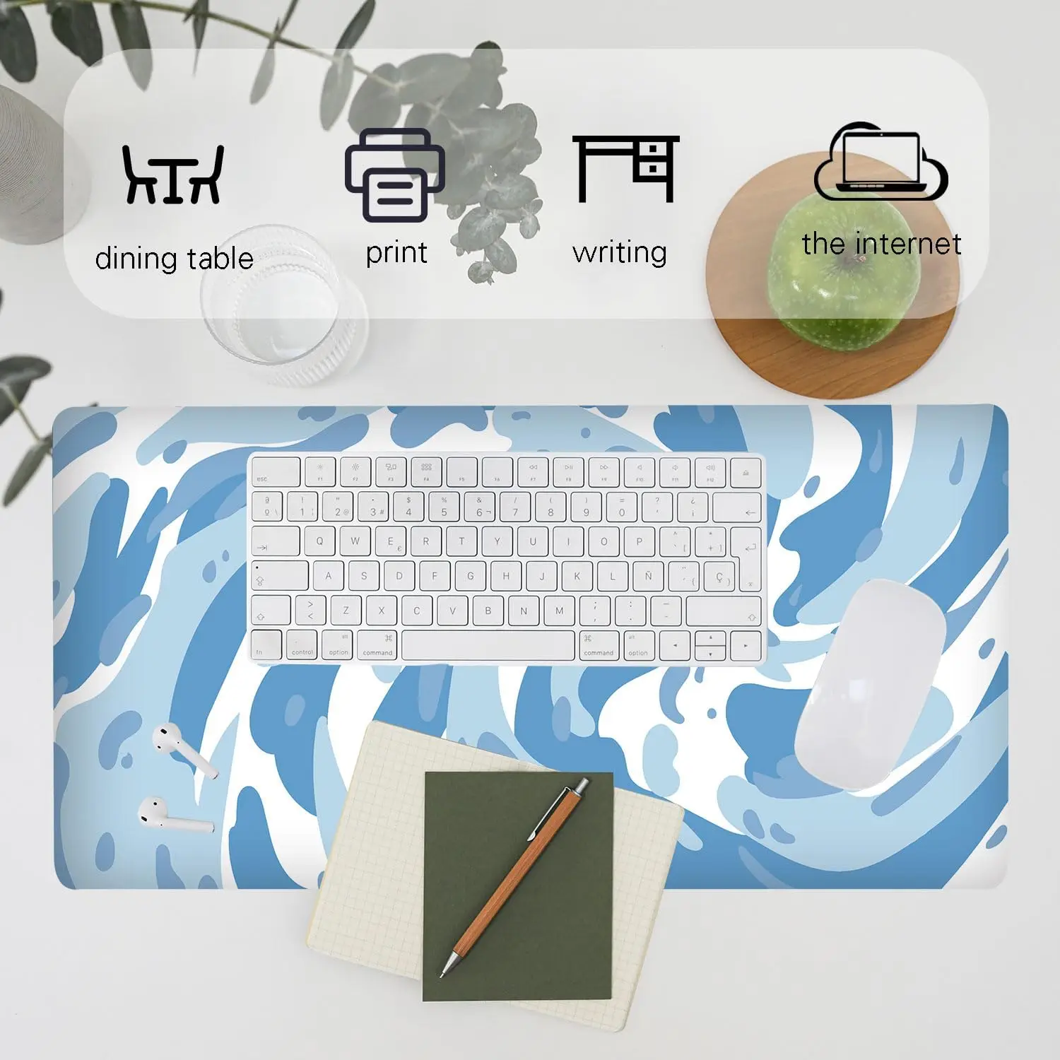 Light Blue Camo Swirl Pattern  - Gaming Keyboard Blue incelemesi ve fiyatı