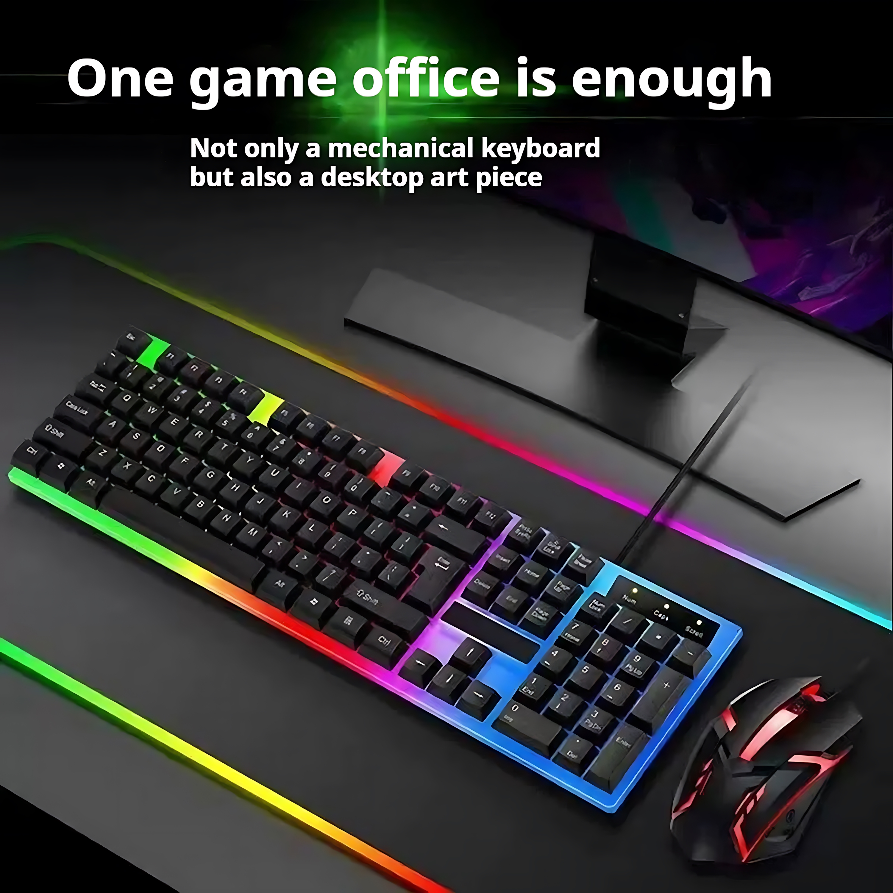 Rainbow Backlit Wired Keyboard - Gaming Keyboard Mouse Combo incelemesi ve fiyatı