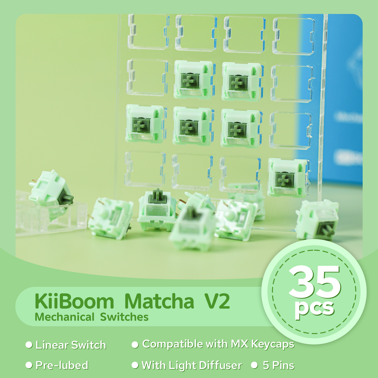 35 Pieces KiiBOOM Matcha Latte - Keyboard Lube Kit incelemesi ve fiyatı