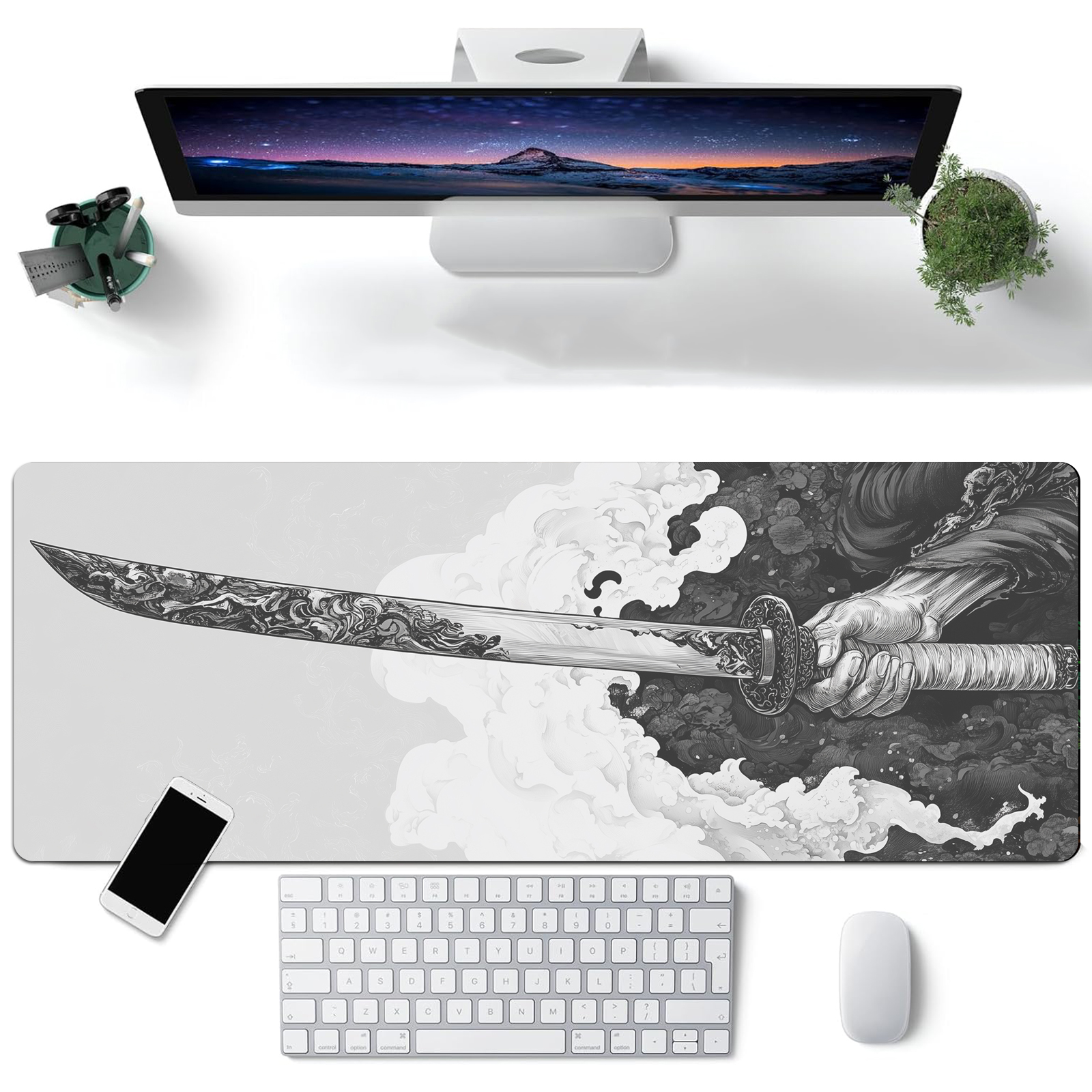 Black And White Comic Wind Swo - Gaming Keyboard Mouse incelemesi ve fiyatı