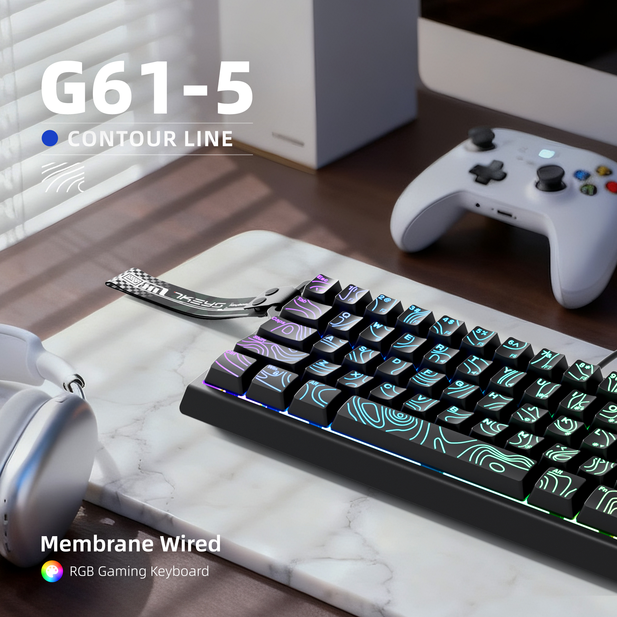 60% compact wired keyboard wit - Gaming Keyboard Non Mechanical incelemesi ve fiyatı