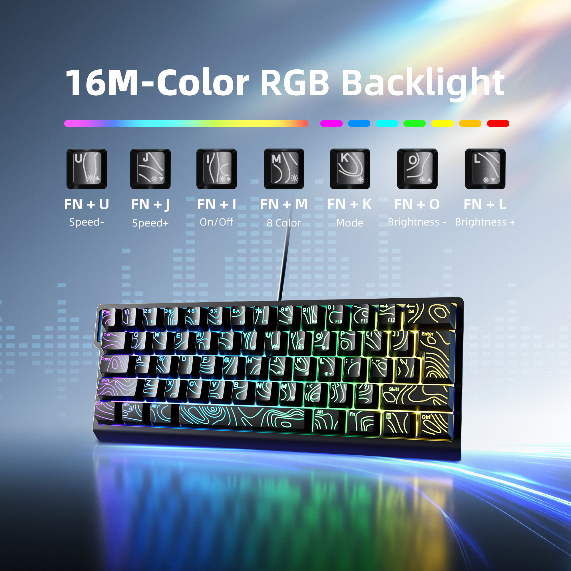 60% compact wired keyboard wit - Gaming Keyboard Non Mechanical incelemesi ve fiyatı