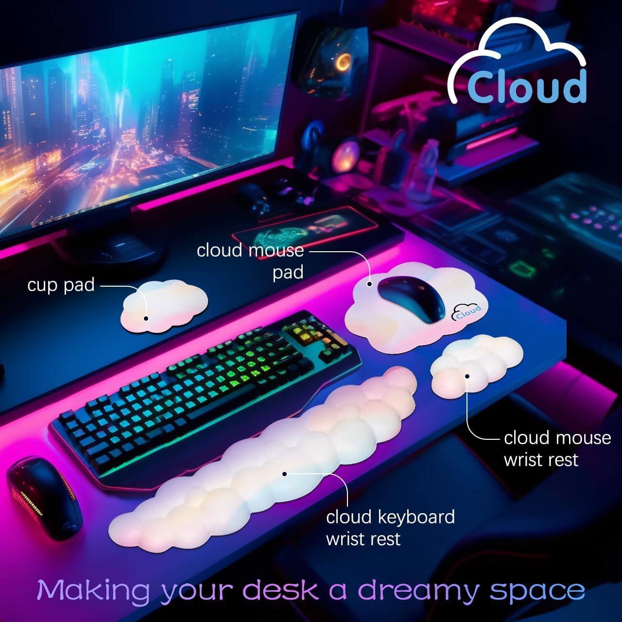 Ergonomic Cloud Wrist Rest wit - Gaming Keyboard Types incelemesi ve fiyatı
