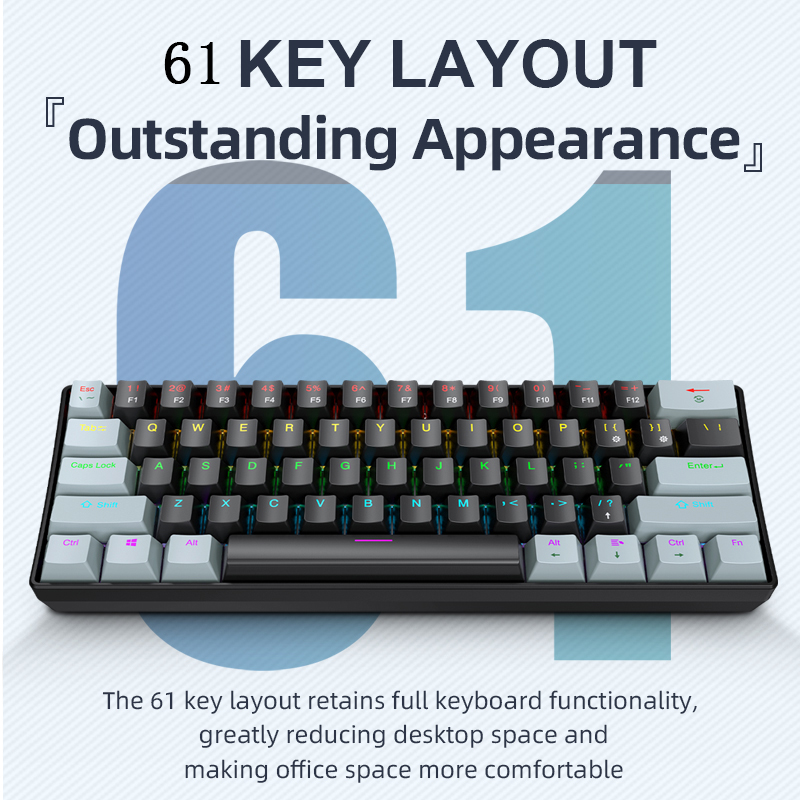 K61 Wired Mechanical Gaming Ke - Gaming Keyboard Non Mechanical incelemesi ve fiyatı
