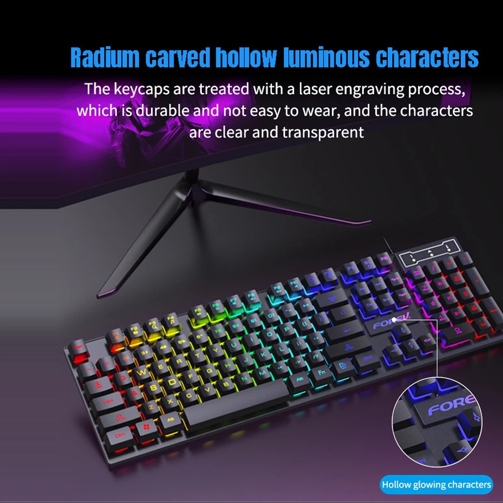 USB Wired Keyboard 104 Keys RG - Gaming Keyboard Non Mechanical incelemesi ve fiyatı