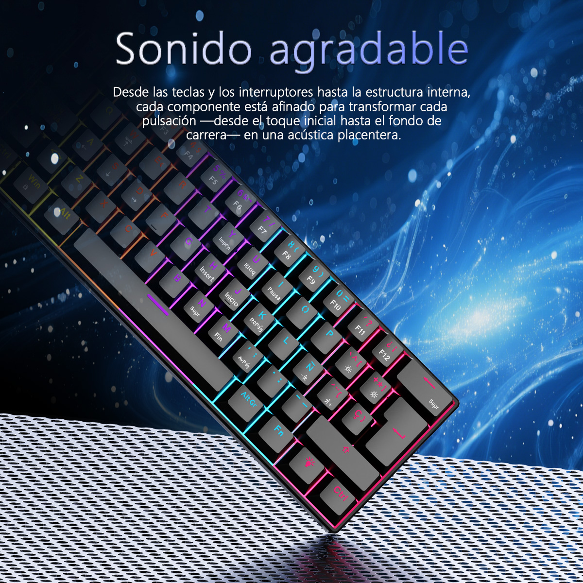 AJAZZ NK61 Spanish Layout Wire - Gaming Keyboard Blue Switches incelemesi ve fiyatı