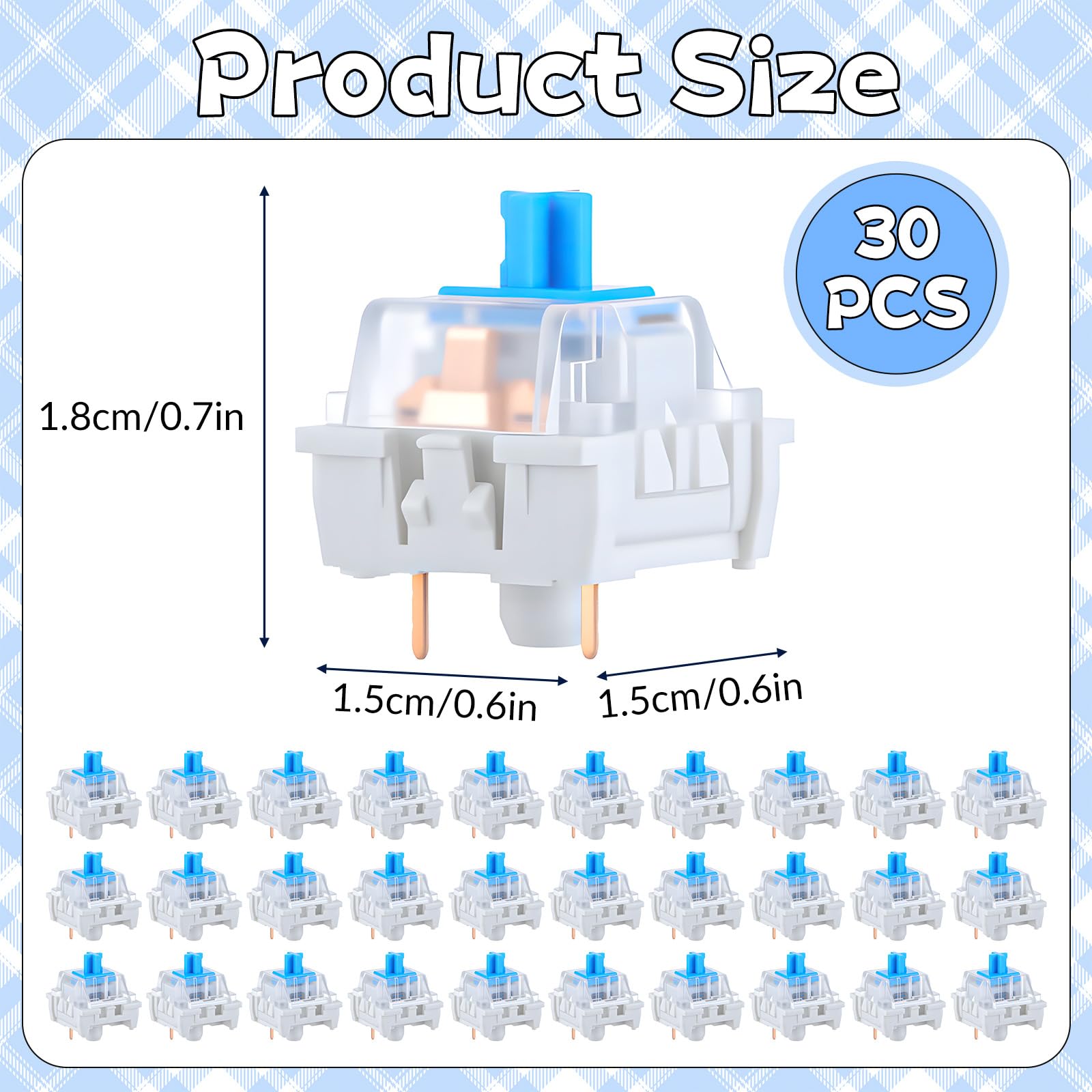 30 PCS Mechanical Keyboard Swi - Gaming Keyboard Blue incelemesi ve fiyatı