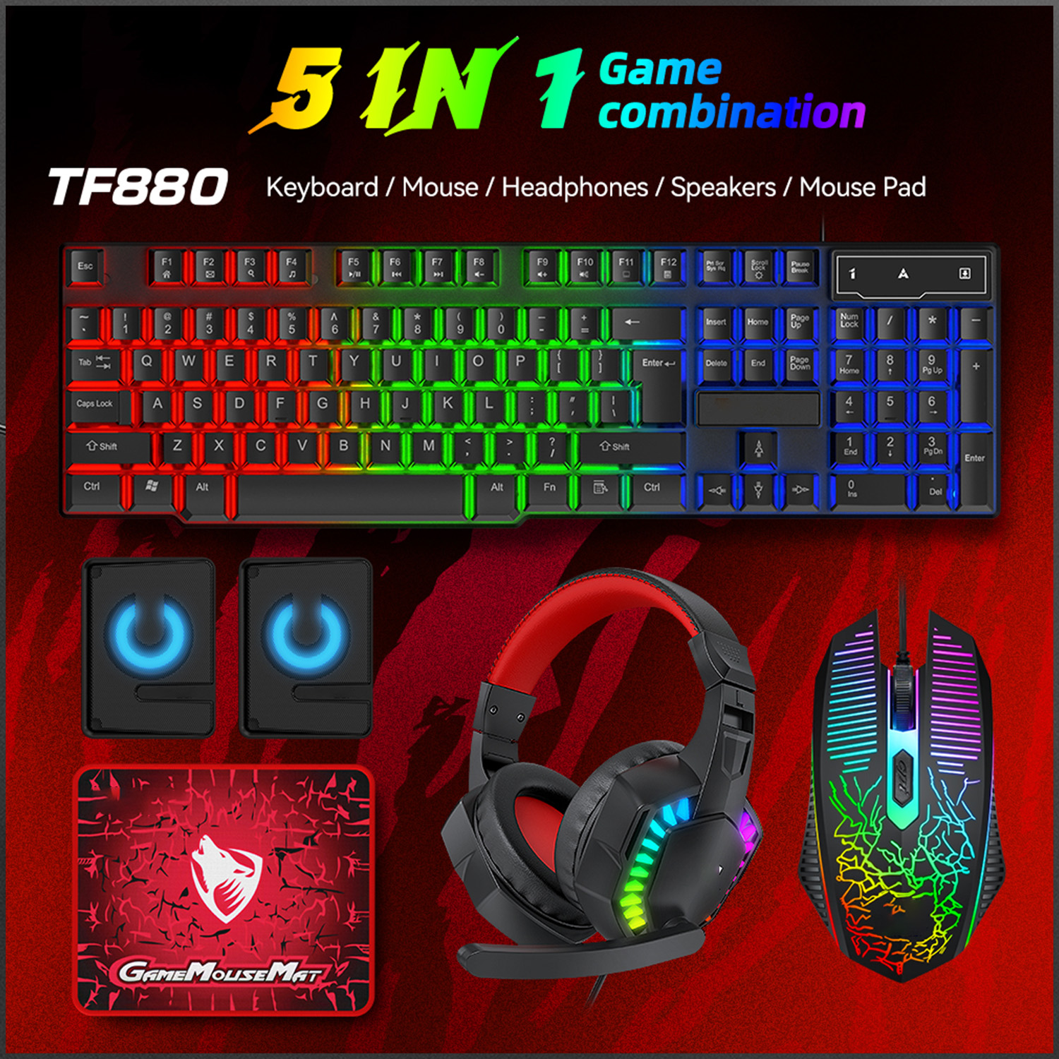 5-in-1 Set Gaming Combo Keyboa - Gaming Keyboard Mouse Combo incelemesi ve fiyatı