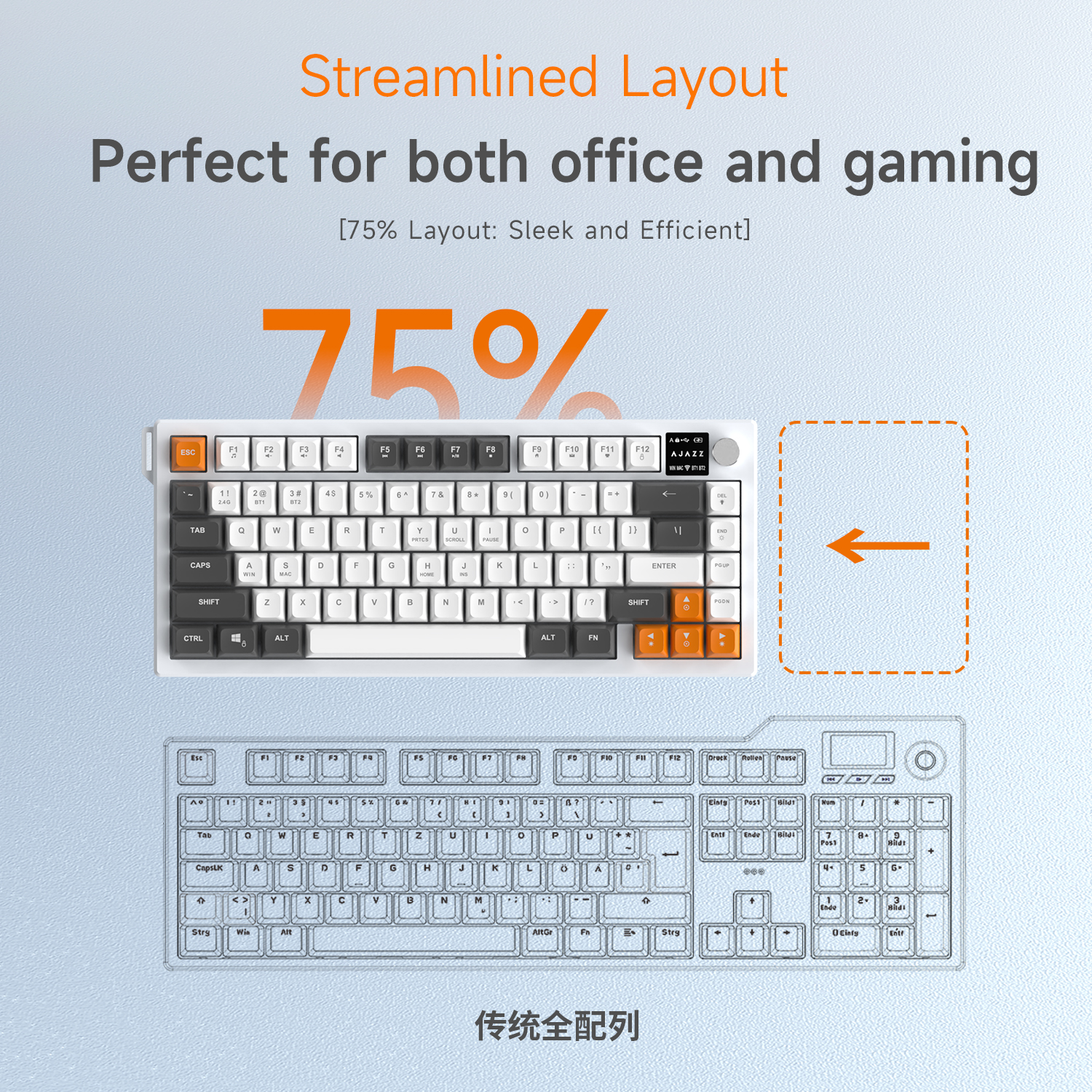 AJAZZ AF82 Low-Proflie Electro - Gaming Keyboard Blue Switches incelemesi ve fiyatı
