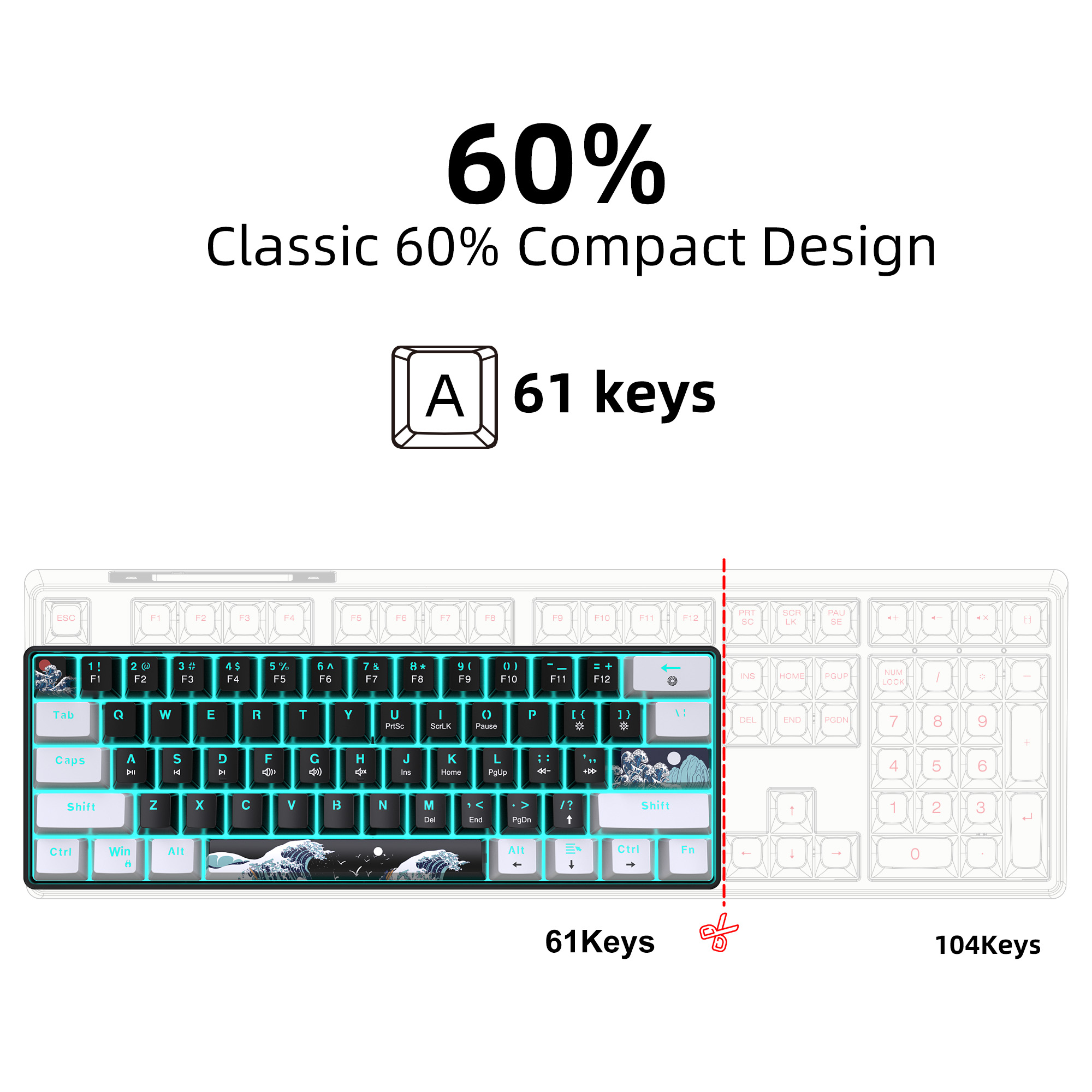60% Mechanical Keyboard, Gamin - Gaming Keyboard Non Mechanical incelemesi ve fiyatı
