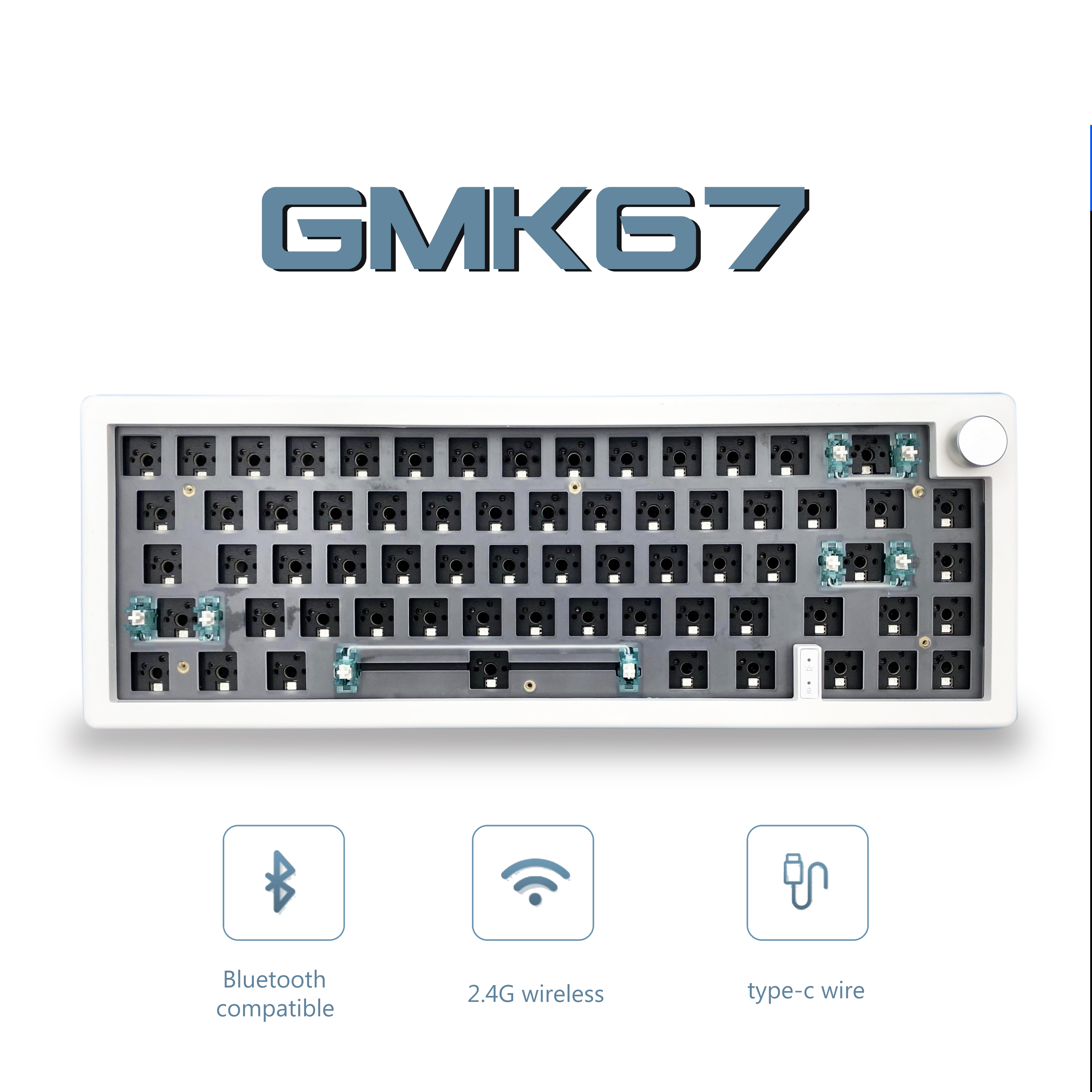 GMK67 65% Gasket Bluetooth 2.4 - Gaming Keyboard Blue incelemesi ve fiyatı