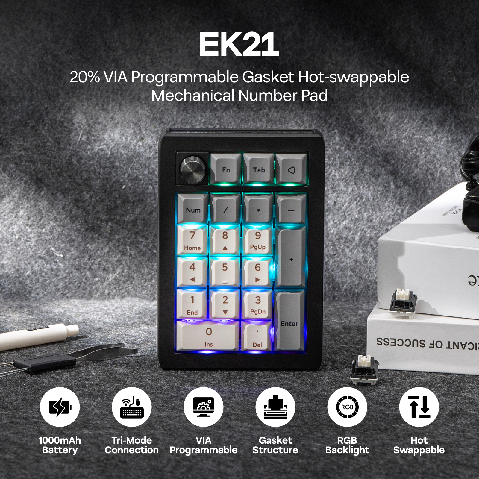 EPOMAKER EK21 VIA 20% Gasket W - Gaming Keyboard Mini incelemesi ve fiyatı