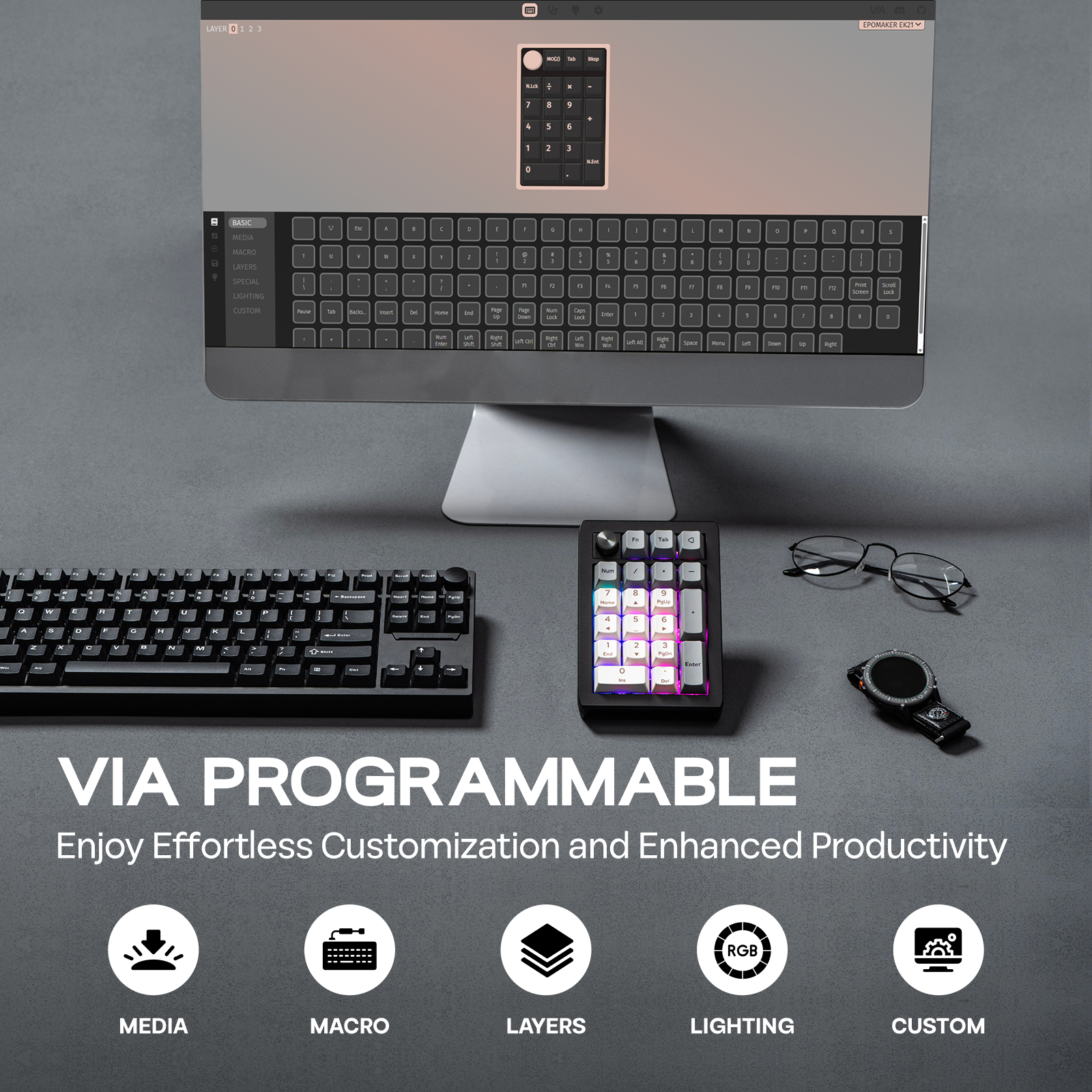 EPOMAKER EK21 VIA 20% Gasket W - Gaming Keyboard Mini incelemesi ve fiyatı