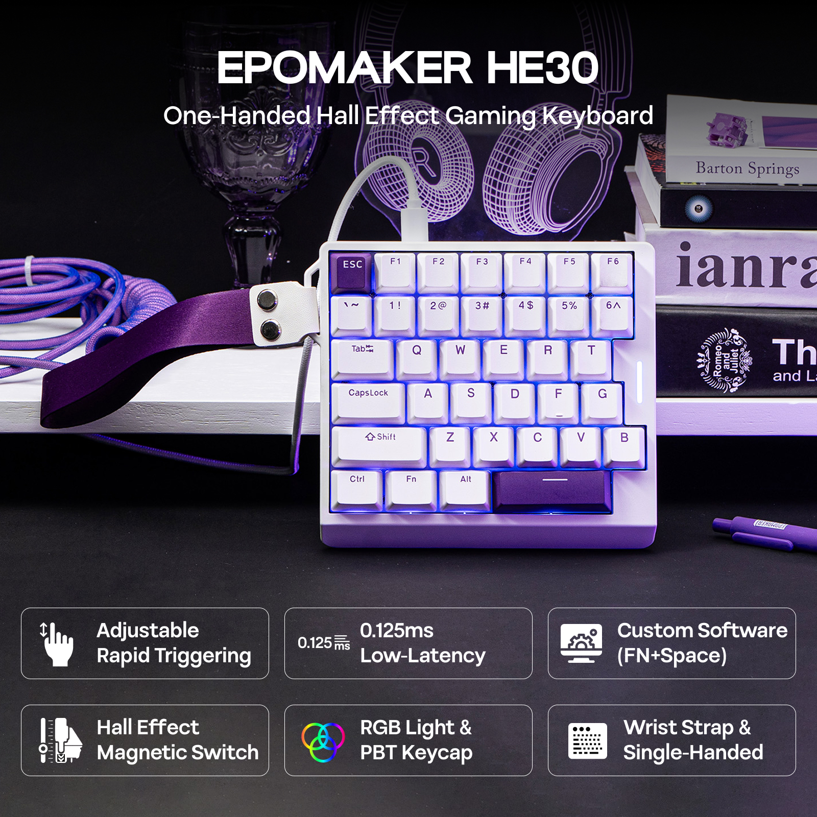  EPOMAKER HE30 One-Handed 36- - Gaming Keyboard 1 Hand incelemesi ve fiyatı