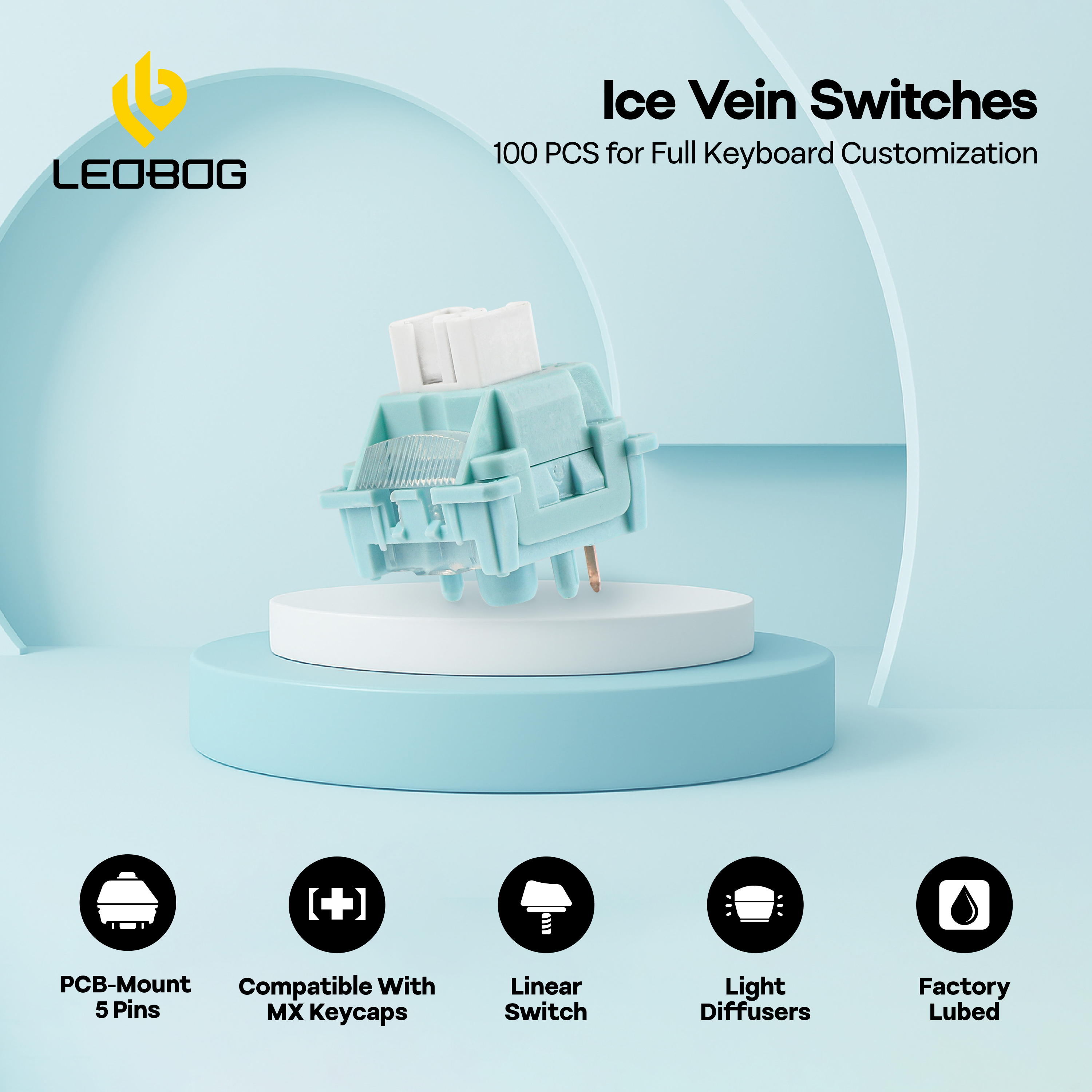 100 Pieces LEOBOG Ice Vein 42g - Keyboard Lube Kit incelemesi ve fiyatı